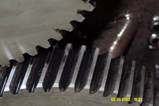 Close view, camshaft gear and lge idler